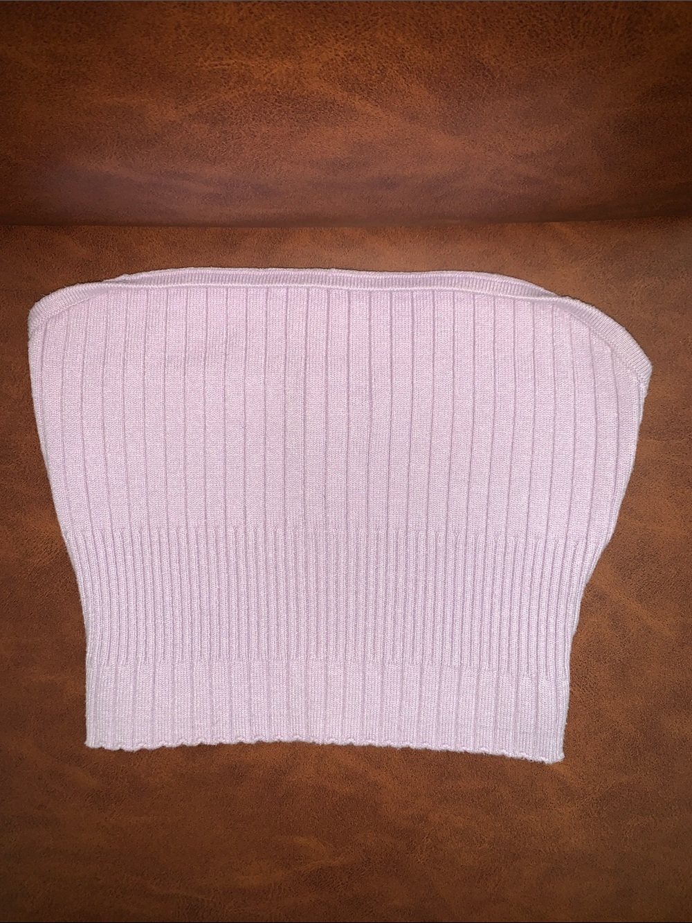 Purple Ribbed Strapless Tube Top